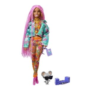 👑Barbie Doll with Pink Hair and Colorful Outfit